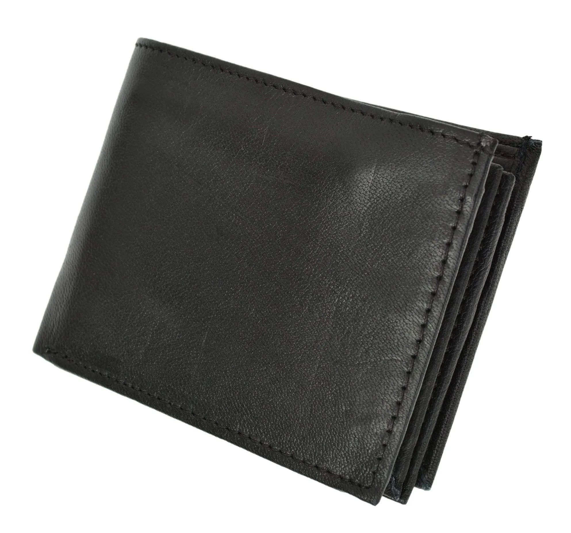 Marshal RFID Leather Mens Wallet Bifold Fixed Flip 3 Window ID RFID P 1852 (C)