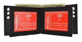 Marshal RFID Leather Mens Wallet Bifold Fixed Flip 3 Window ID RFID P 1852 (C)