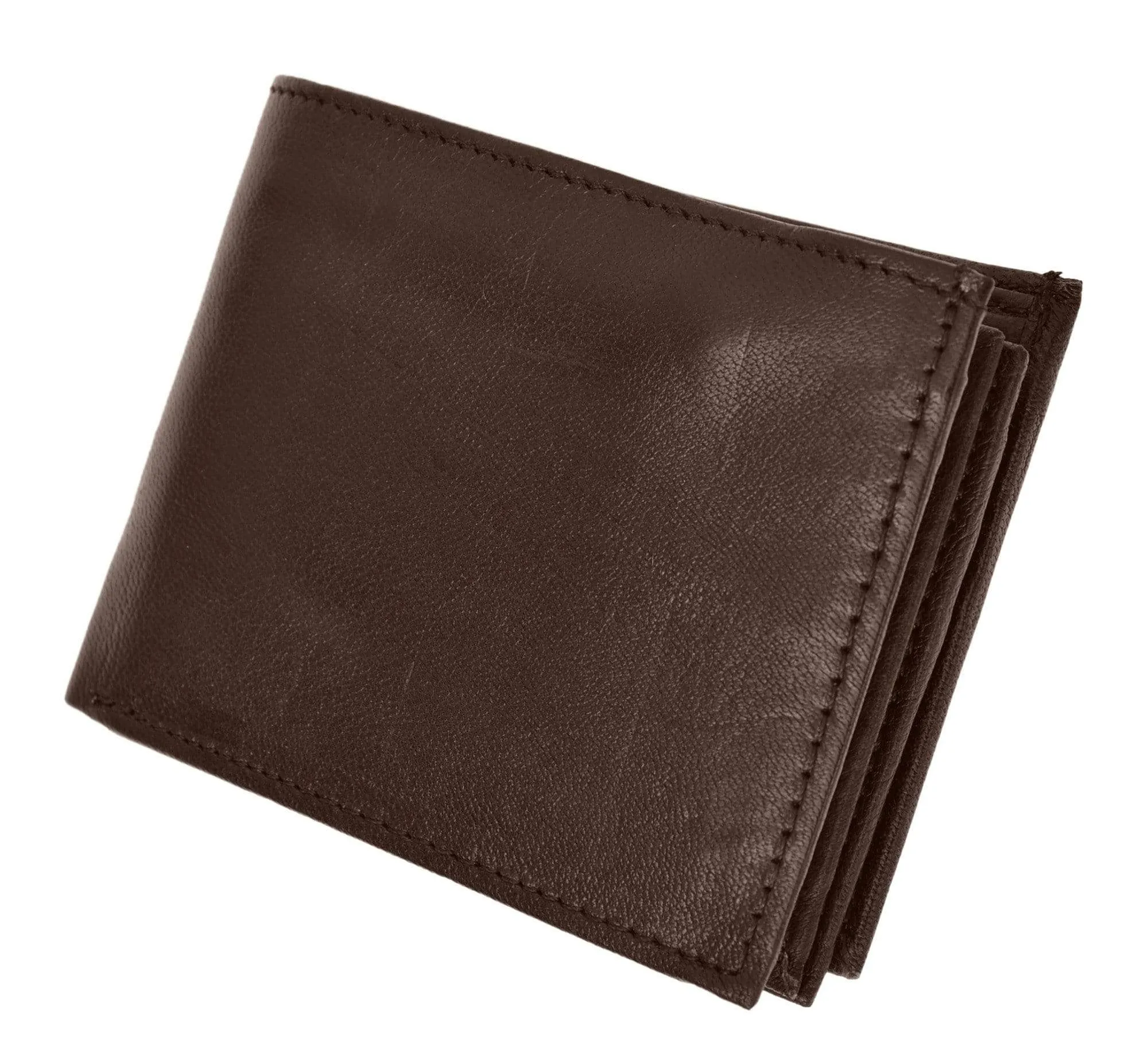 Marshal RFID Leather Mens Wallet Bifold Fixed Flip 3 Window ID RFID P 1852 (C)