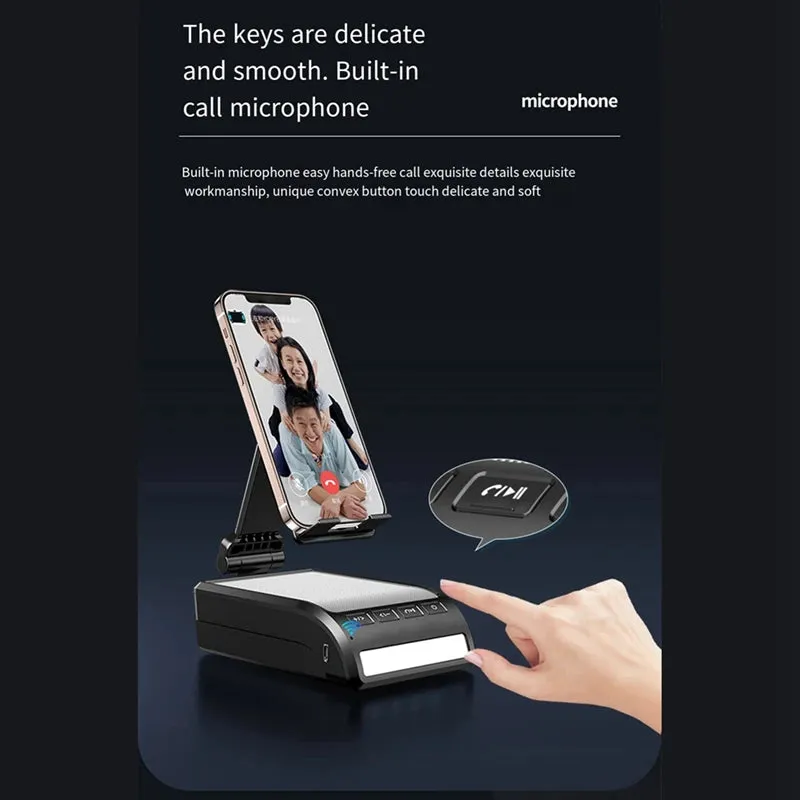 Mobile Phone Holder With Bluetooth Speaker Led Light