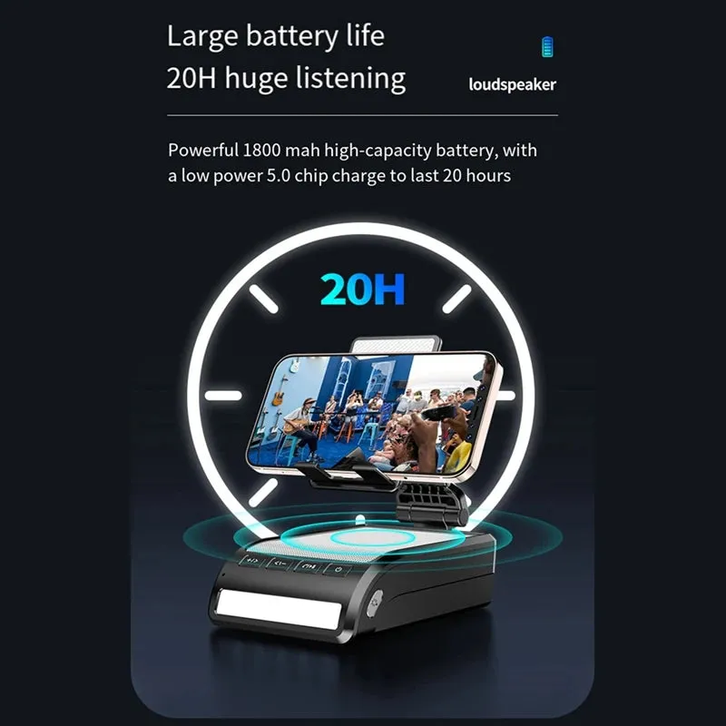 Mobile Phone Holder With Bluetooth Speaker Led Light