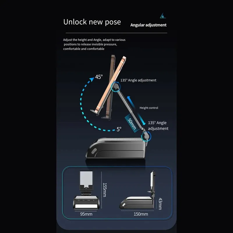 Mobile Phone Holder With Bluetooth Speaker Led Light