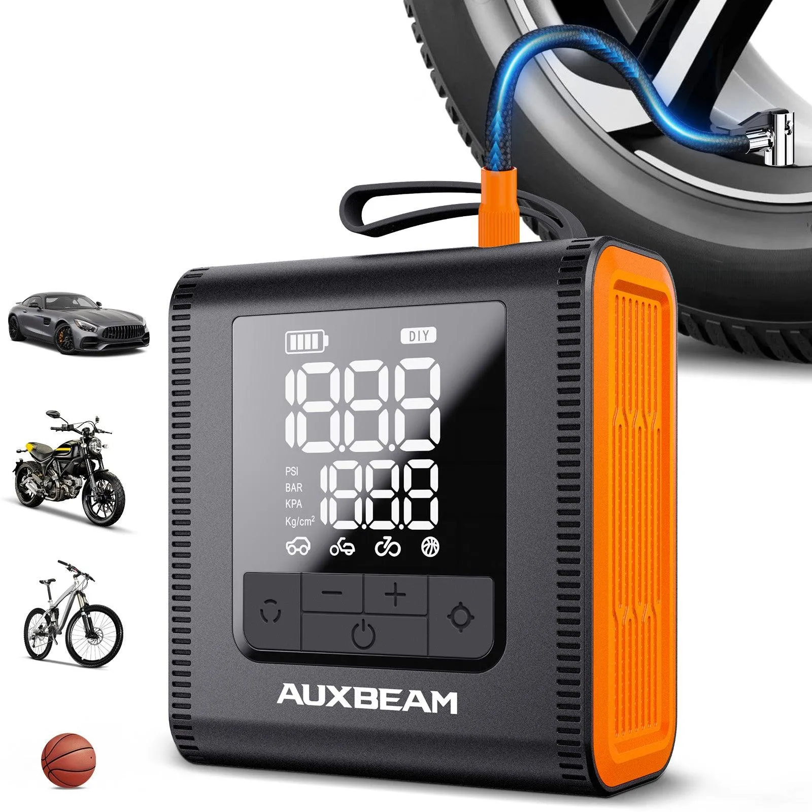 🆕Model-H4 PRO 19mm Cylinder Portable Car Tire Inflator Air Compressor Pump for Pickup Truck Car Motorcycle Bike Ball