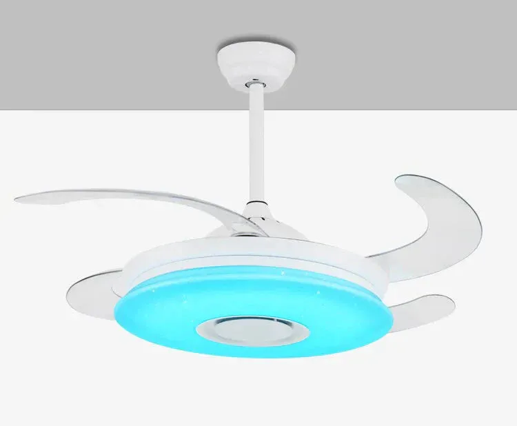 Modern LED Pendant Fan Light Remote Control Bedroom Living Room Dining Room Pendant Light Bluetooth Speaker APP