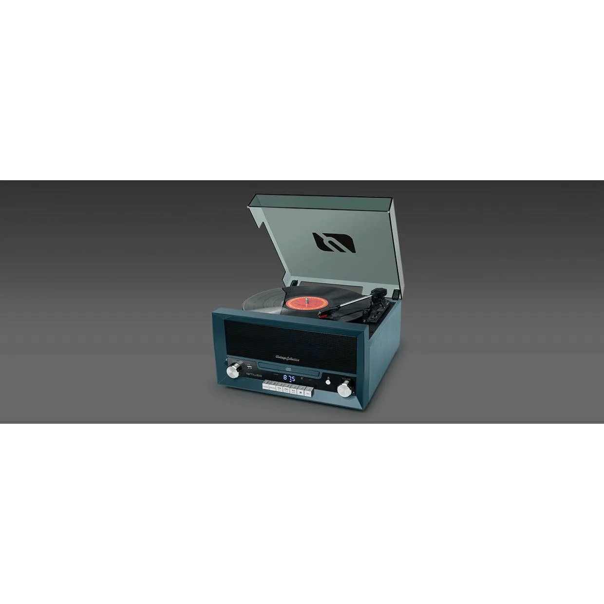 Muse 20W Turntable Micro System with CD Player - Blue | MT-112NB