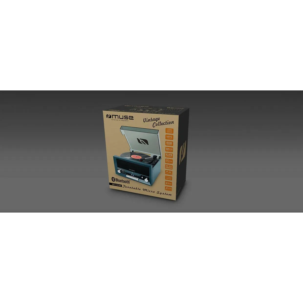 Muse 20W Turntable Micro System with CD Player - Blue | MT-112NB