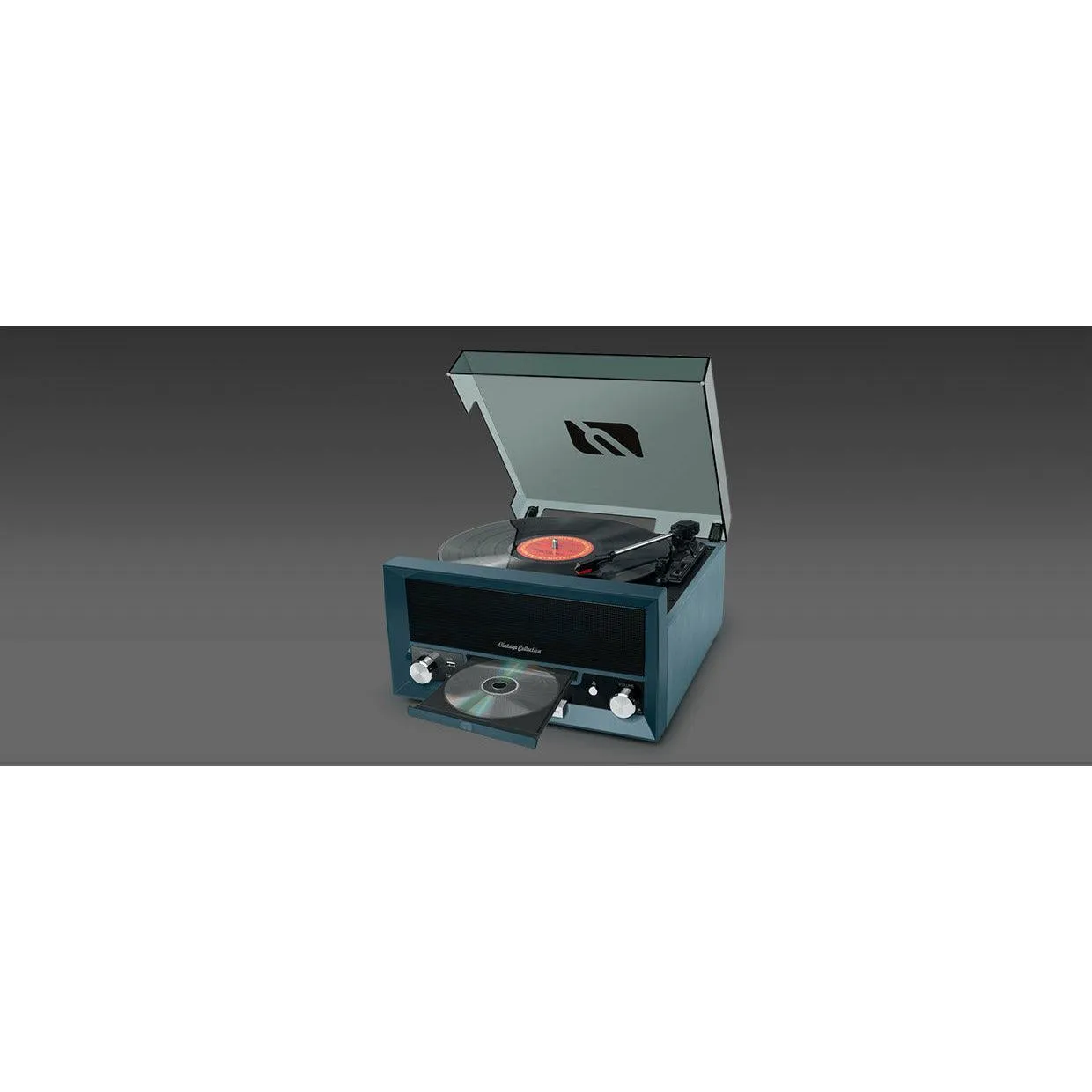 Muse 20W Turntable Micro System with CD Player - Blue | MT-112NB