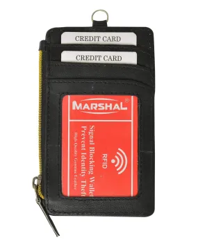 New RFID Premium Leather ID Window Credit Cards Zipper Neck Wallet RFID P 861 (C)