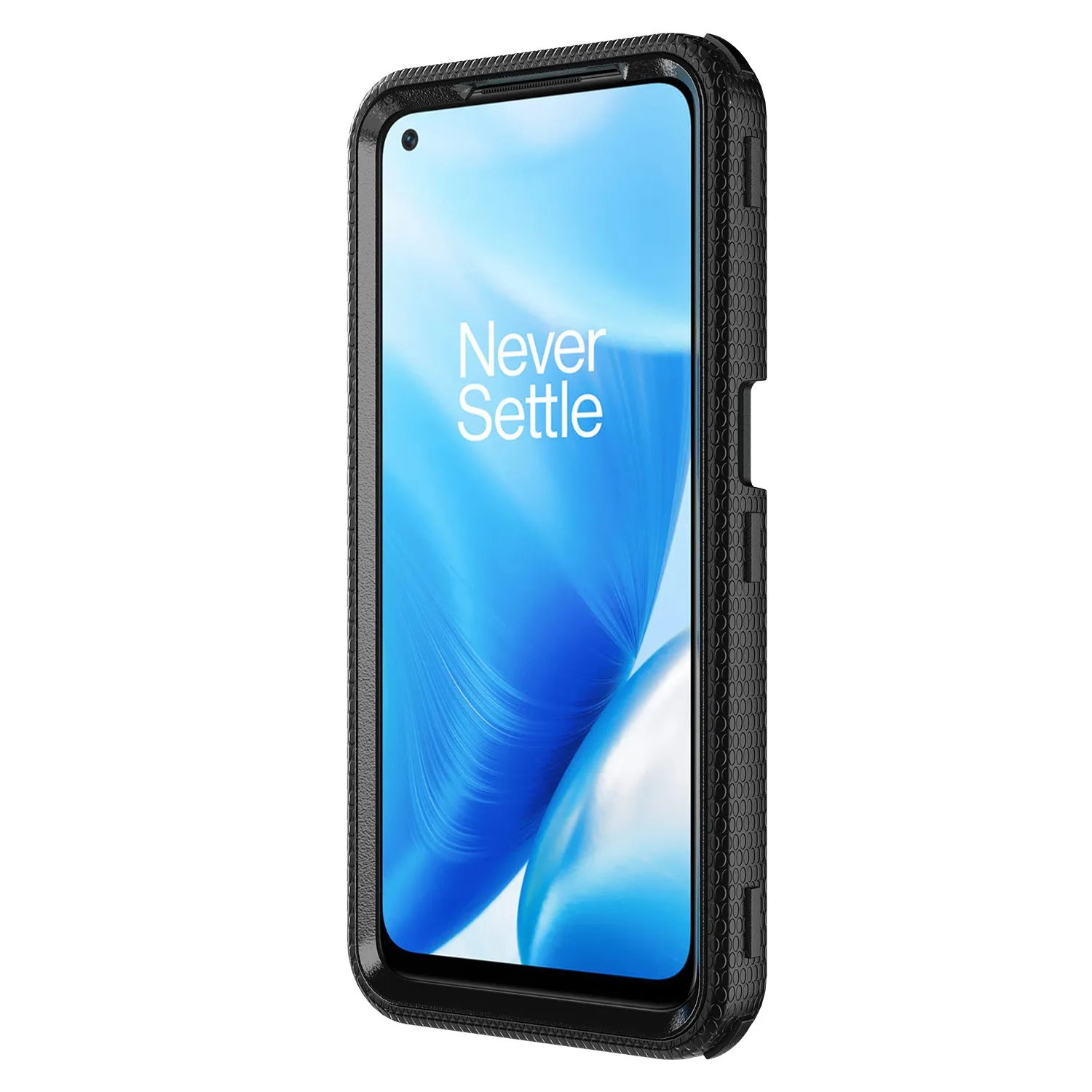 OnePlus Nord N200 5G Case, Nord N200 5G Case, Triple Protection 3-1 w/ Built in Screen Protector Heavy Duty Holster Shell Combo Clip Cover - Black