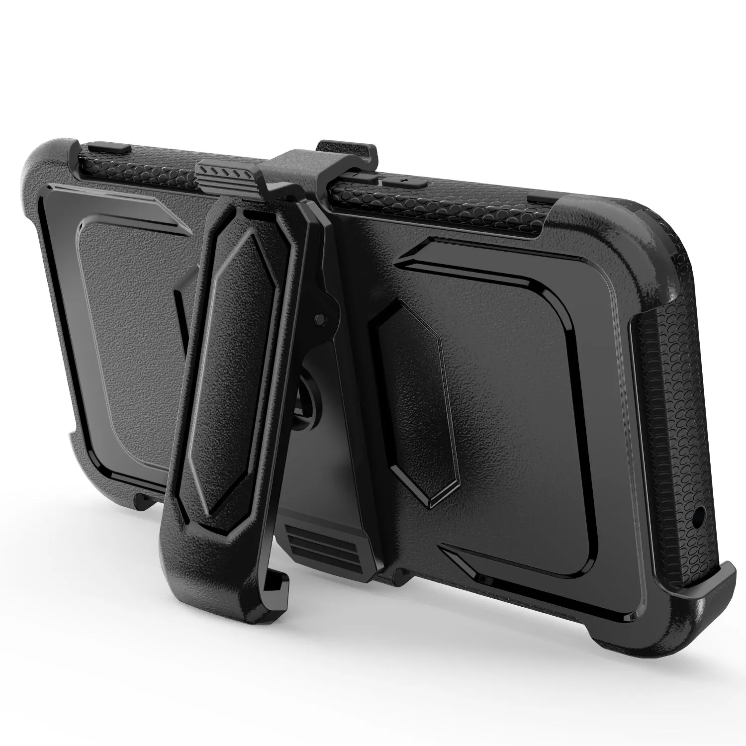 OnePlus Nord N200 5G Case, Nord N200 5G Case, Triple Protection 3-1 w/ Built in Screen Protector Heavy Duty Holster Shell Combo Clip Cover - Black