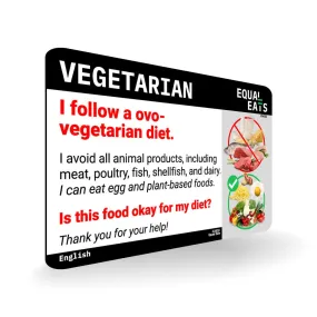 Ovo Vegetarian Card in English (Printable)