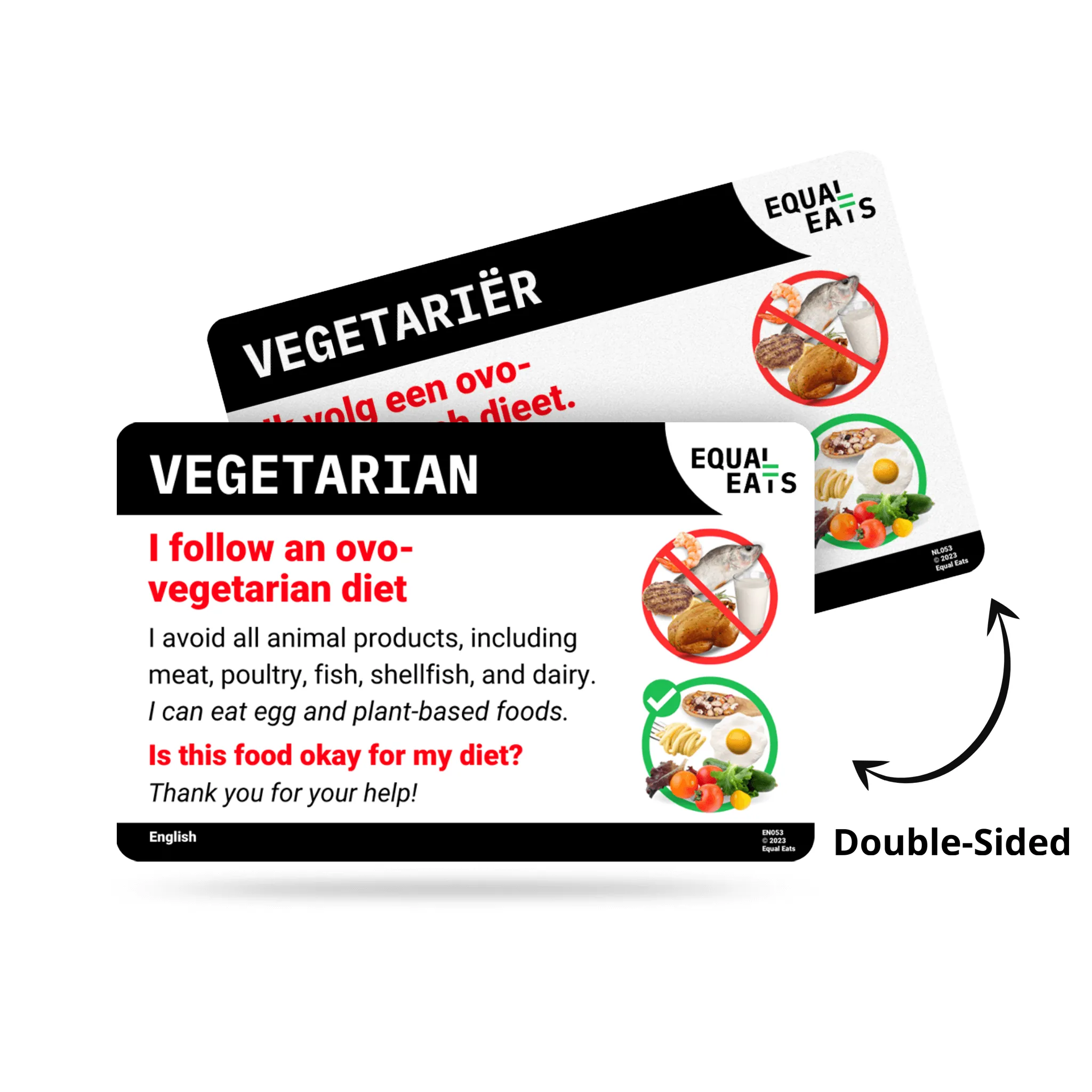 Ovo Vegetarian Card in English (Printable)