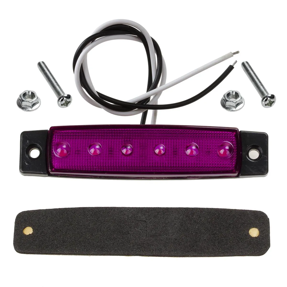 Partsam 20Pcs 3.8 6 LED Clearance Truck Trailer RV Side Marker Indicators Purple 12V, Purple Trailer Marker Lights, Rear Side Marker Lamp, Led Marker Lights for Trucks, Cab Marker, RV Marker light
