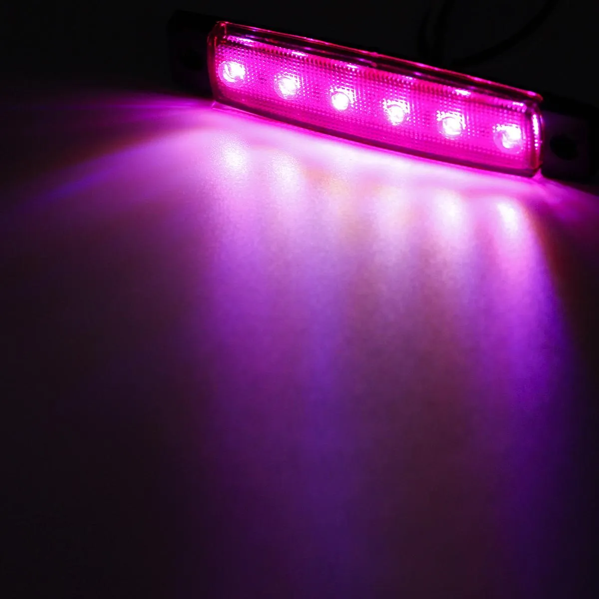 Partsam 20Pcs 3.8 6 LED Clearance Truck Trailer RV Side Marker Indicators Purple 12V, Purple Trailer Marker Lights, Rear Side Marker Lamp, Led Marker Lights for Trucks, Cab Marker, RV Marker light
