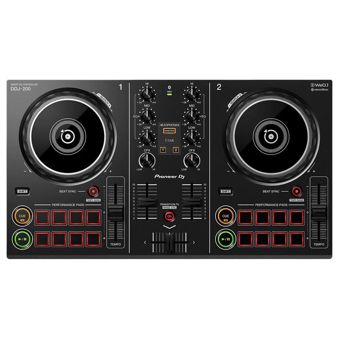 Pioneer DDJ-200 Smart DJ Controller and FRWEGOBL Hard Case Bundle