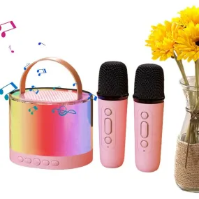 Portable Karaoke Machine Small Wireless Microphone Speaker Karaoke System Stereo Kids Karaoke Speaker Karaoke Equipment With LED