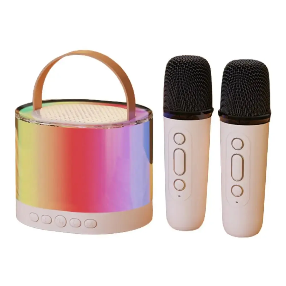 Portable Karaoke Machine Small Wireless Microphone Speaker Karaoke System Stereo Kids Karaoke Speaker Karaoke Equipment With LED