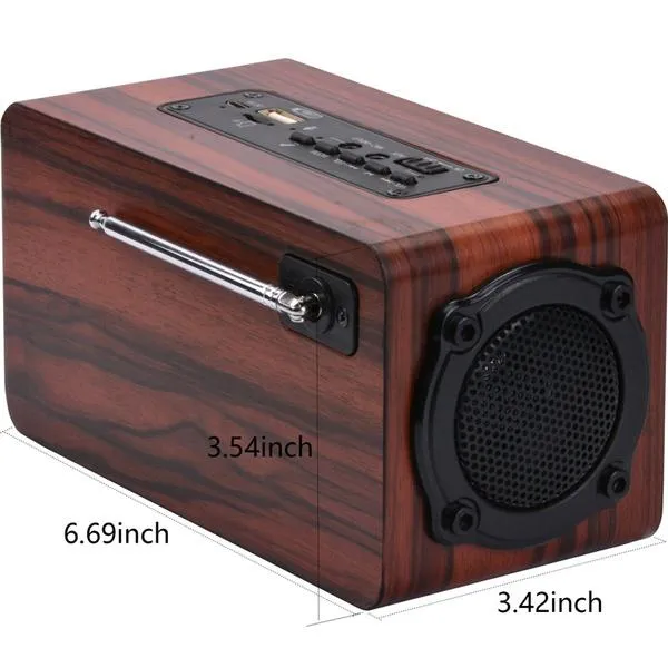 Portable Retro Wooden Wireless Bluetooth 4.2 Speaker