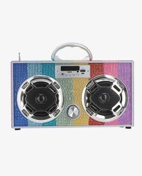 Rainbow Bling Retro Boombox