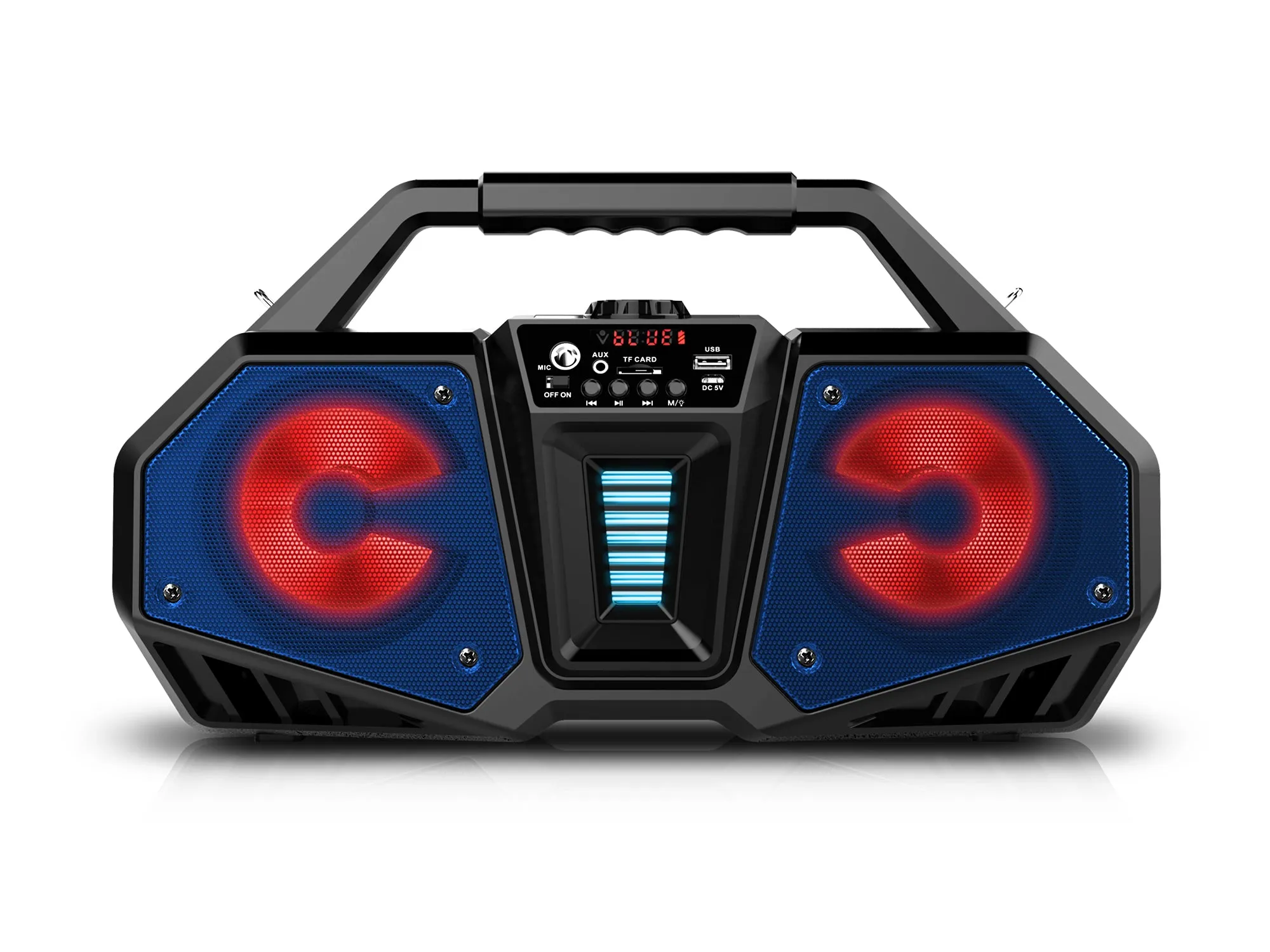 Rechargeable LED Bluetooth Boombox Speaker
