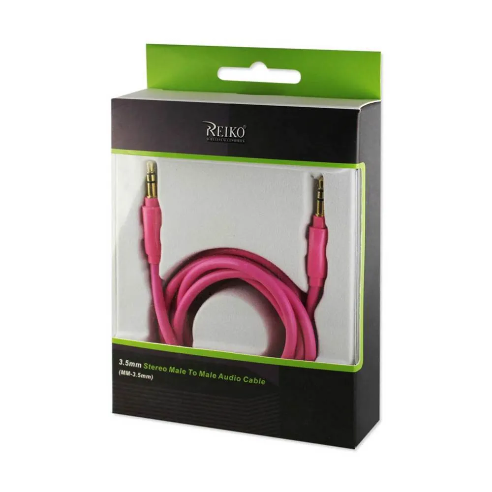 Reiko Stereo Male To Male Audio Cable 3.5Mm Hot Pink