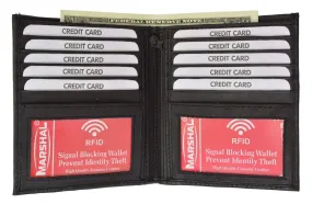 RFID Blocking Bifold Hipster Credit Card Wallet Premium Lambskin Leather RFID P 1502 (C)