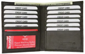 RFID Blocking Bifold Hipster Credit Card Wallet Premium Lambskin Leather RFID P 2502 (C)