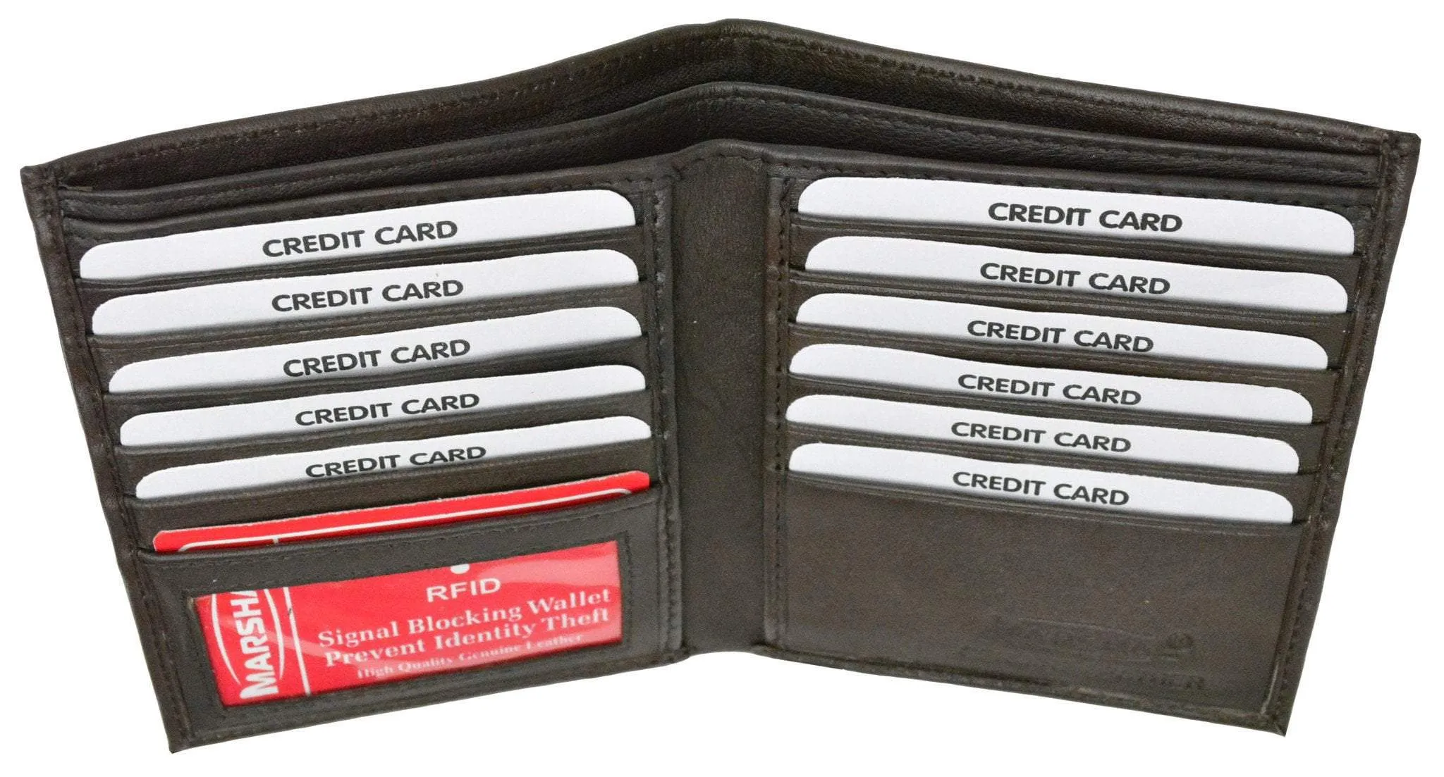 RFID Blocking Bifold Hipster Credit Card Wallet Premium Lambskin Leather RFID P 2502 (C)