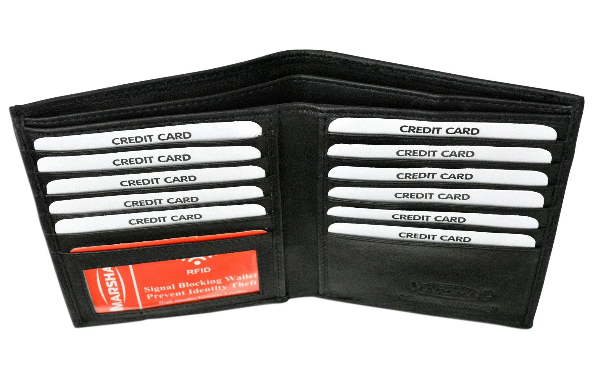RFID Blocking Bifold Hipster Credit Card Wallet Premium Lambskin Leather RFID P 2502 (C)