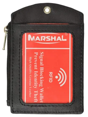 RFID Blocking ID Printed Lanyard Premium Leather Badge Holder with Neck Strap RFID P 4561 (C)