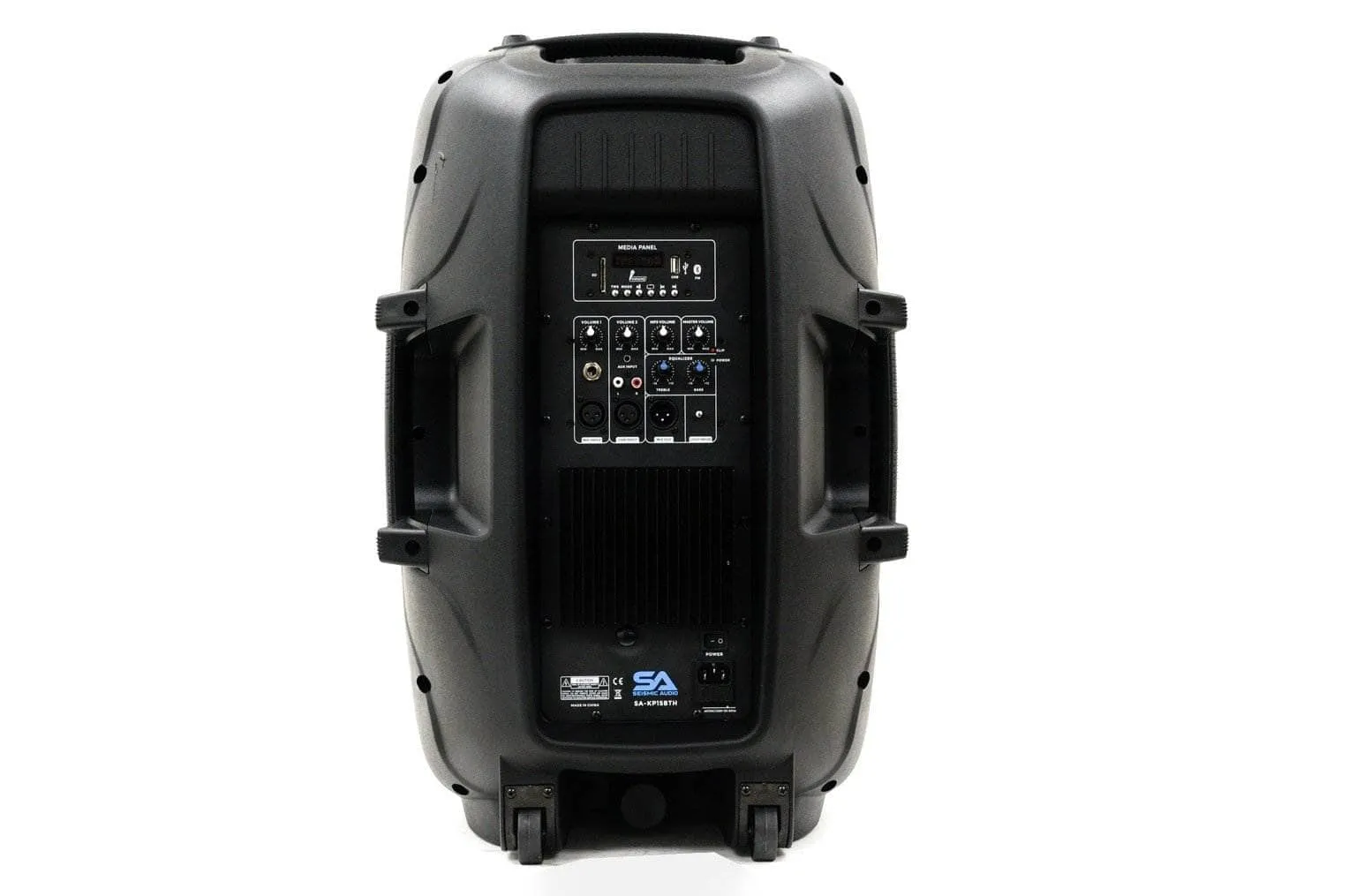SA-KP15BTH - Active 15 Inch DJ Karaoke Party Speaker with Stand - Bluetooth, LED Lights, Microphone, Cable and Remote