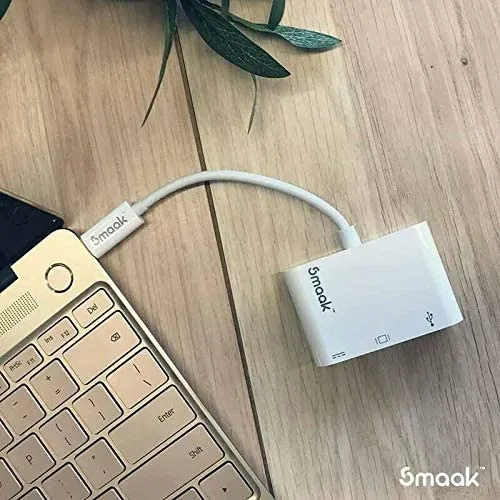 SMAAK™ FOUNDATION USB-C ADAPTER USB 3.0   HDMI   USB-C HUB SMKCH-FD-AHCW for Windows and MacBook