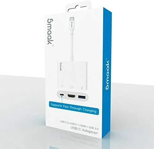 SMAAK™ FOUNDATION USB-C ADAPTER USB 3.0   HDMI   USB-C HUB SMKCH-FD-AHCW for Windows and MacBook