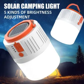 Solar or USB LED Rechargeable Light for Outdoor Hiking or Emergency Outage