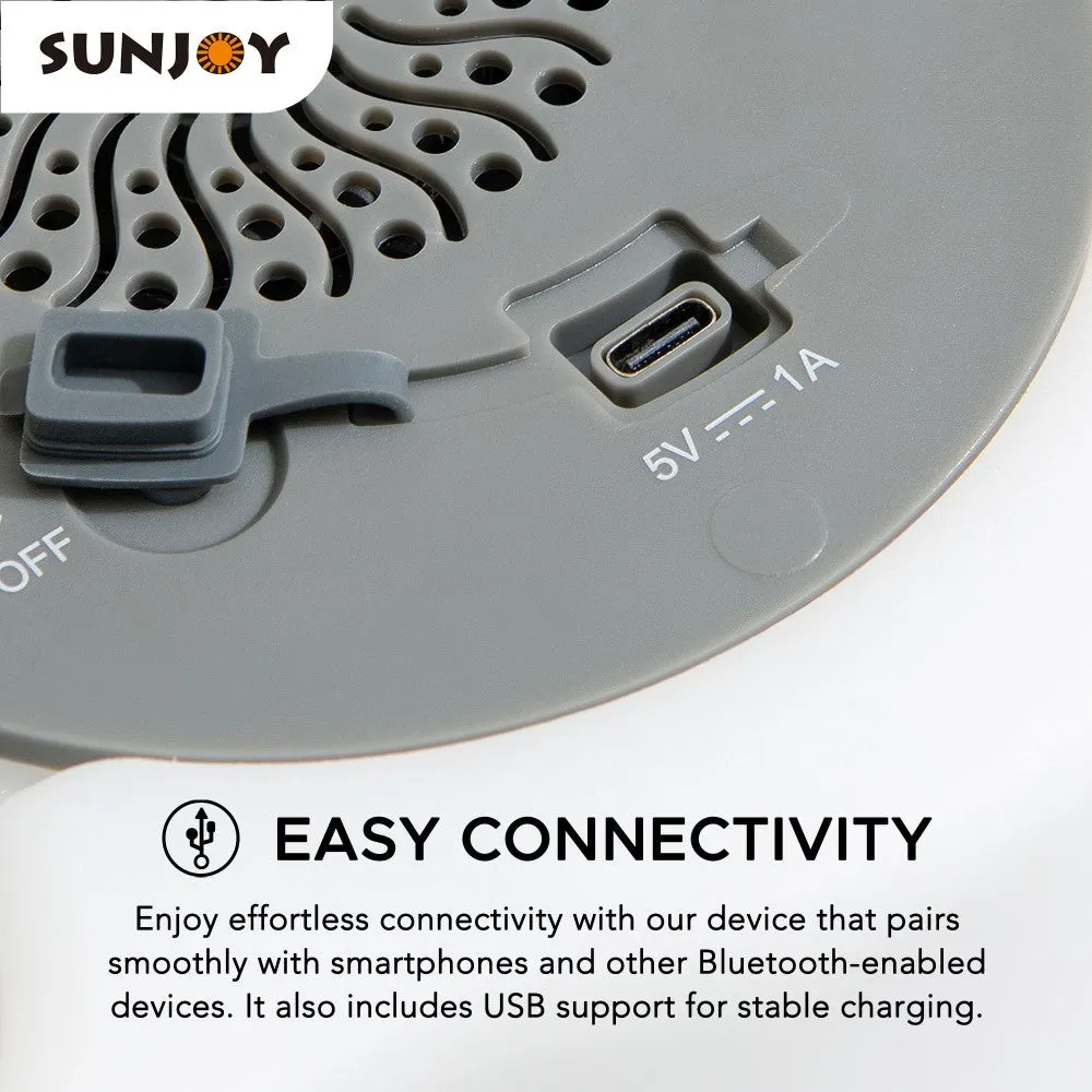 SUNJOY Floating Drink Holder with Ip66 Waterproof Bluetooth Speaker, Portable Bluetooth 5.0 Pool Speaker with  RGB Light and Remote Controller