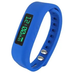 Supersonic 0.91" Fitness Wristband With Bluetooth Pedometer, Calorie Counter and More-Blue