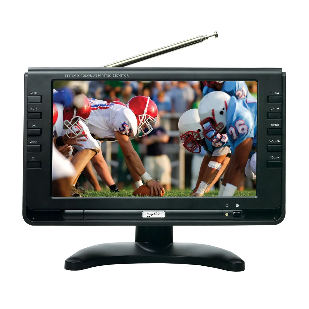 Supersonic 9" Portable Rechargeable Digital LCD TV
