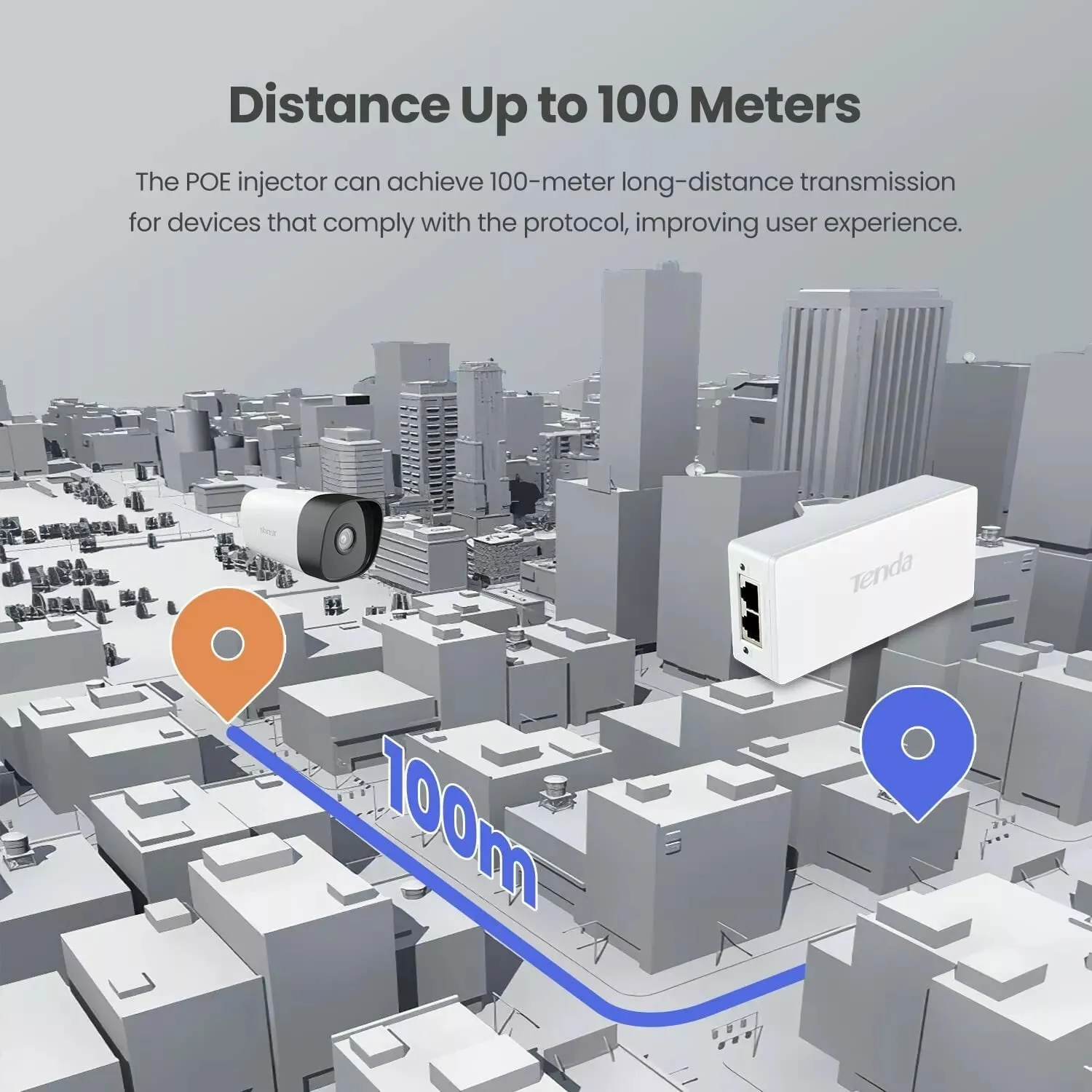 Tenda PoE30G-AT Gigabit PoE  injector
