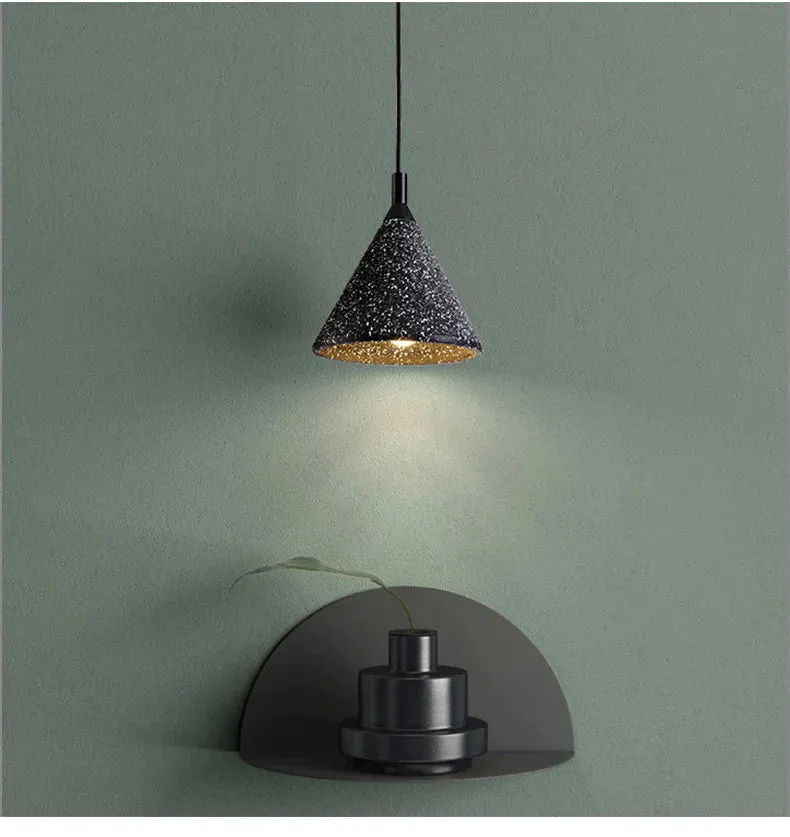 Terrazzo Bar Chandelier Cement Minimalist Restaurant Bedroom Bedside Speaker Single Small Chandelier