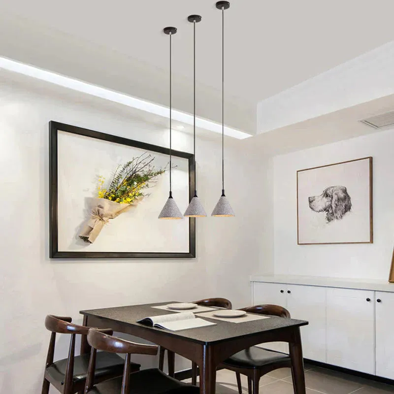 Terrazzo Bar Chandelier Cement Minimalist Restaurant Bedroom Bedside Speaker Single Small Chandelier