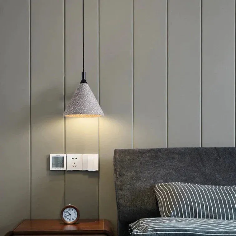 Terrazzo Bar Chandelier Cement Minimalist Restaurant Bedroom Bedside Speaker Single Small Chandelier