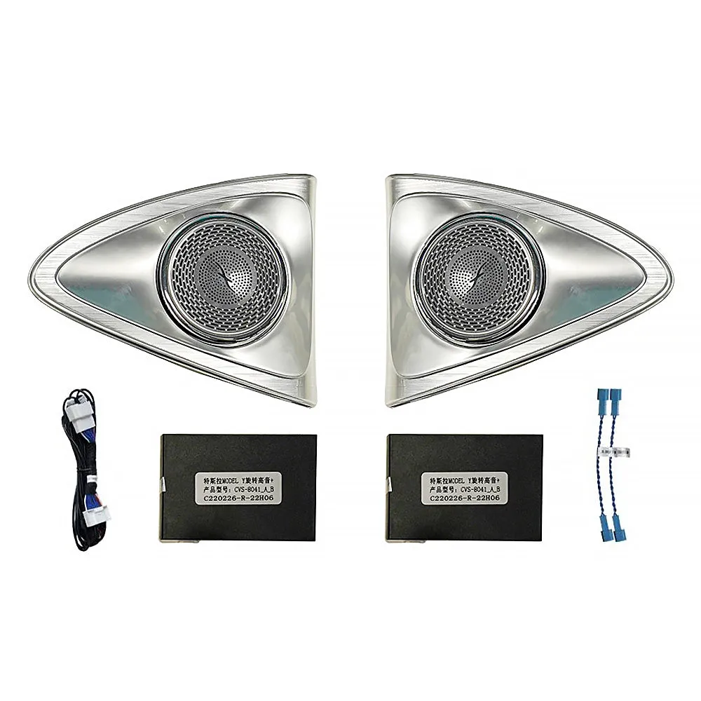 Tesla 4D Rotating Horn Front Door Speaker High-pitched Sound Speaker With LED Light