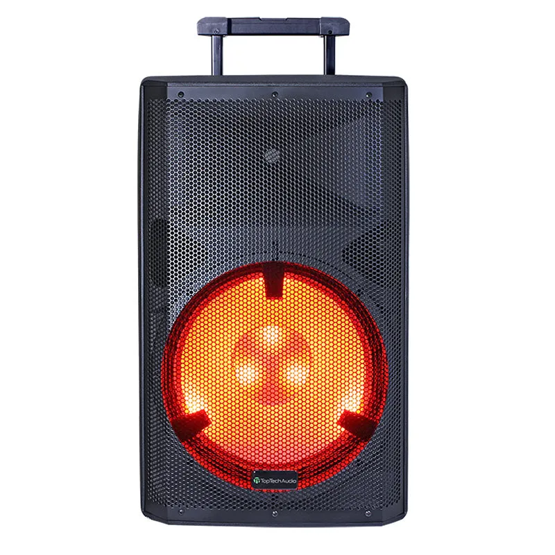TOPTECH ANGEL-15: 15" Bluetooth Speaker with Wireless Mic & LED Lights