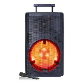 TOPTECH ANGEL-15: 15" Bluetooth Speaker with Wireless Mic & LED Lights