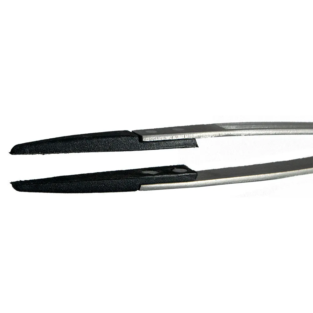 Tweezers for batteries, plastic tips