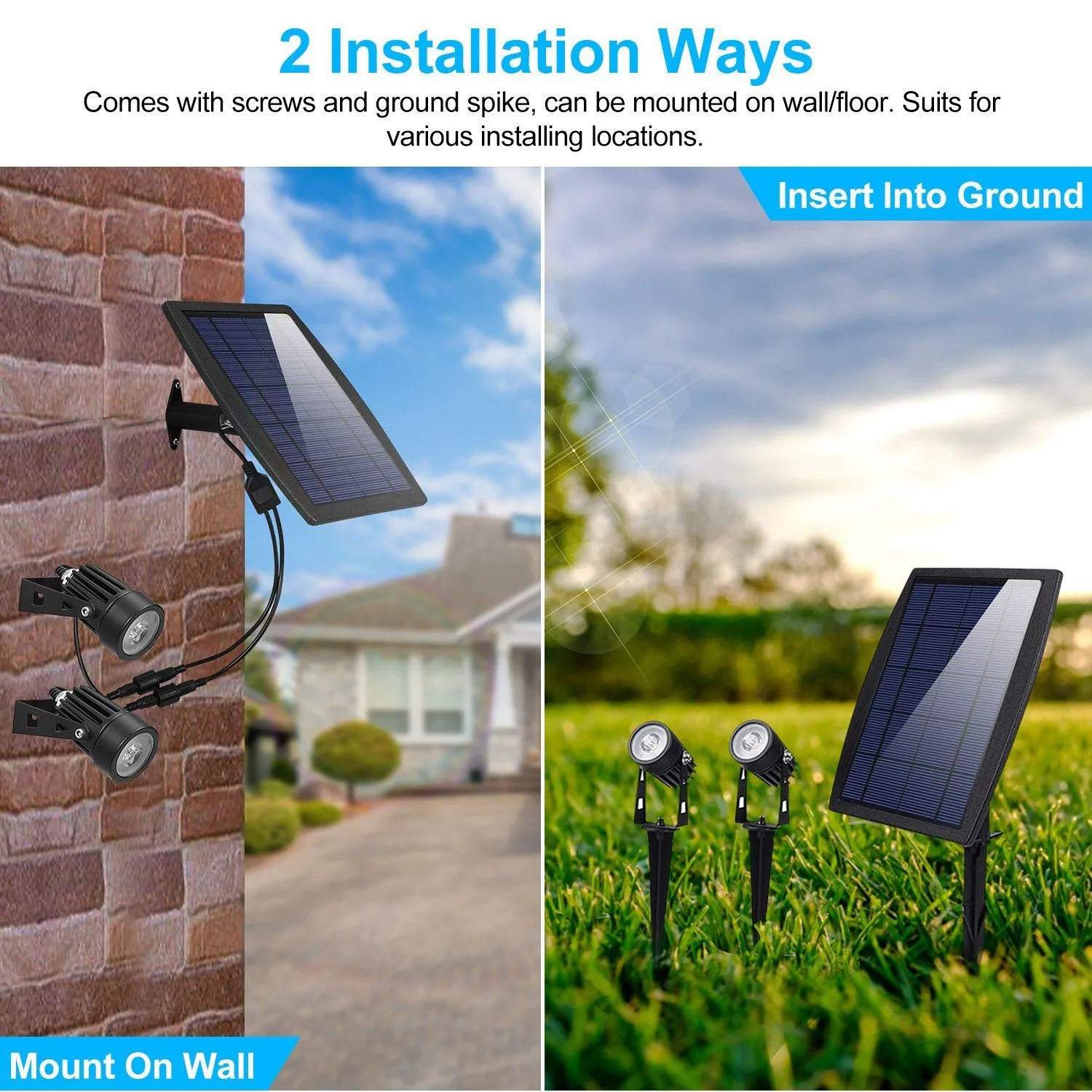 Twin Solar Spotlight Outdoor Light