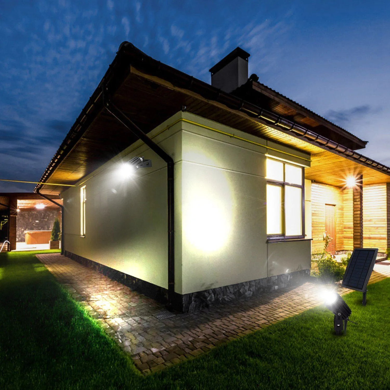 Twin Solar Spotlight Outdoor Light
