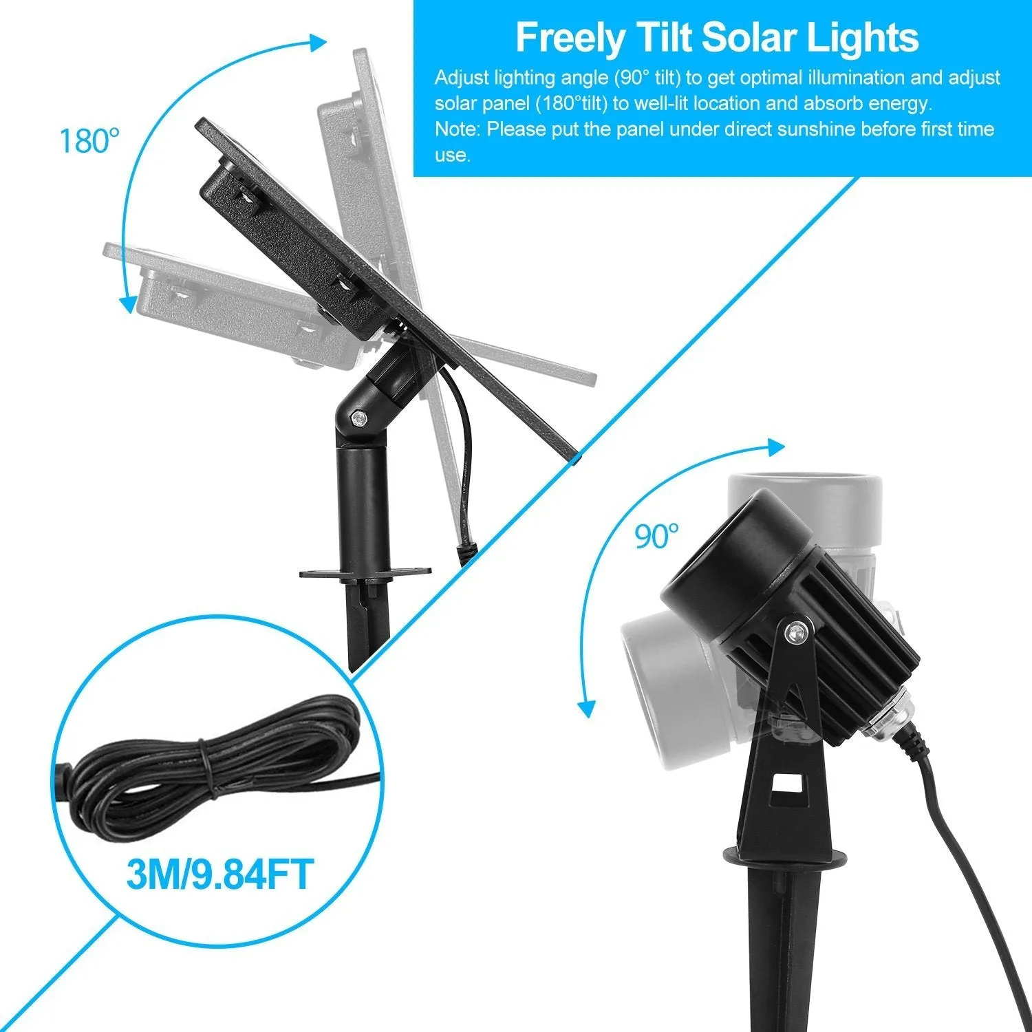 Twin Solar Spotlight Outdoor Light