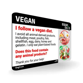 Vegan Card in English (Printable)