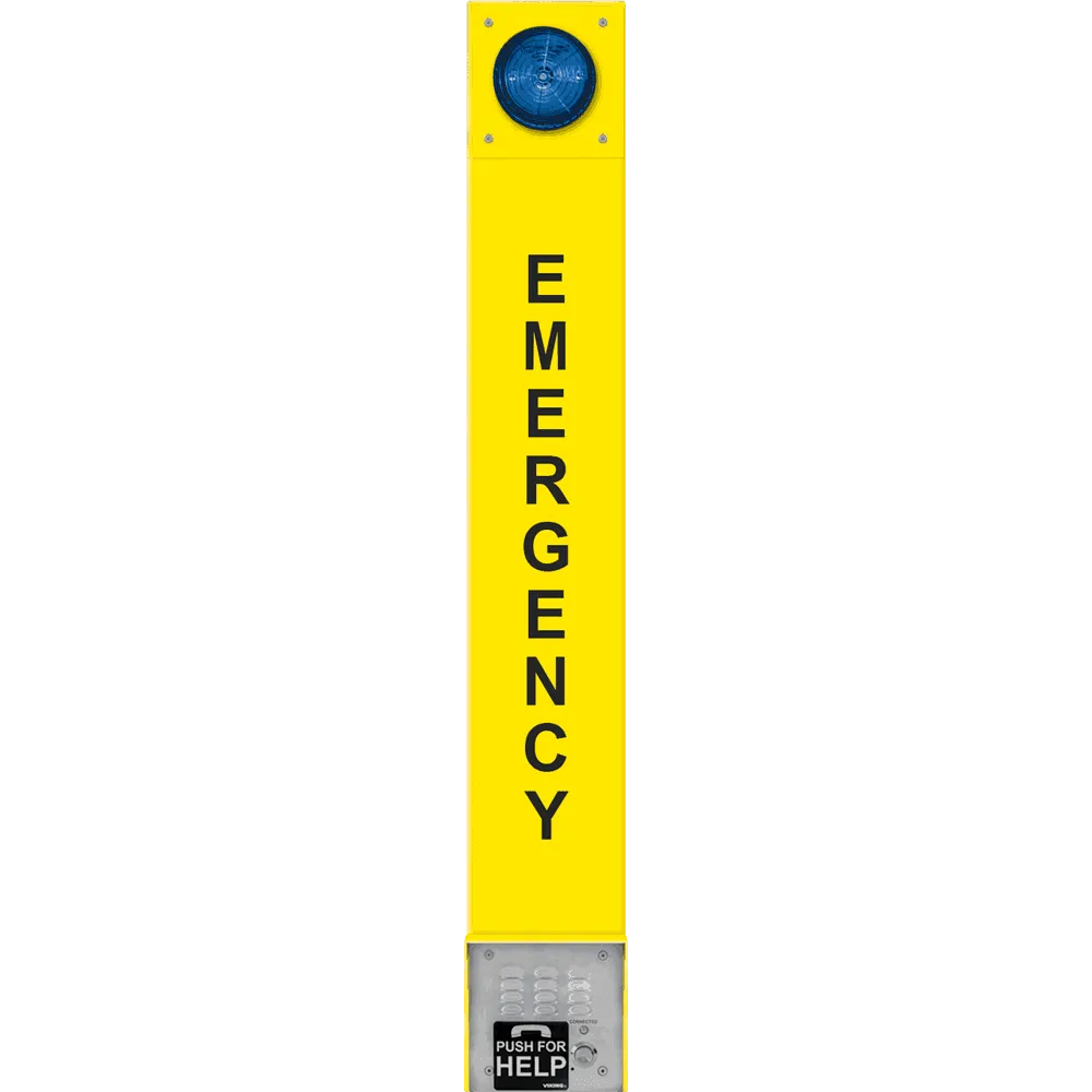 Viking E-1600-BLTIPEWP ADA Compliant VoIP Emergency Tower Phone with Blue Strobe Light and Voice Announcer